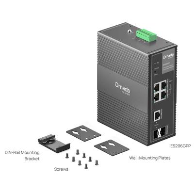 TP-Link IES206GPP - 6-portový Omada Industry PoE Switch, 1x GLAN PoE++, 3x GLAN PoE+, 1x SFP, 1x Combo Gigabit SFP