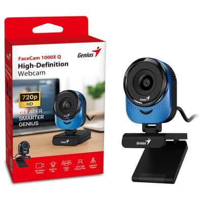 GENIUS FaceCam 1000X Q Blue/ 720p HD/ 360° rotace/ 90° náklon/ USB 2.0/ UVC/ mikrofon/ modrá