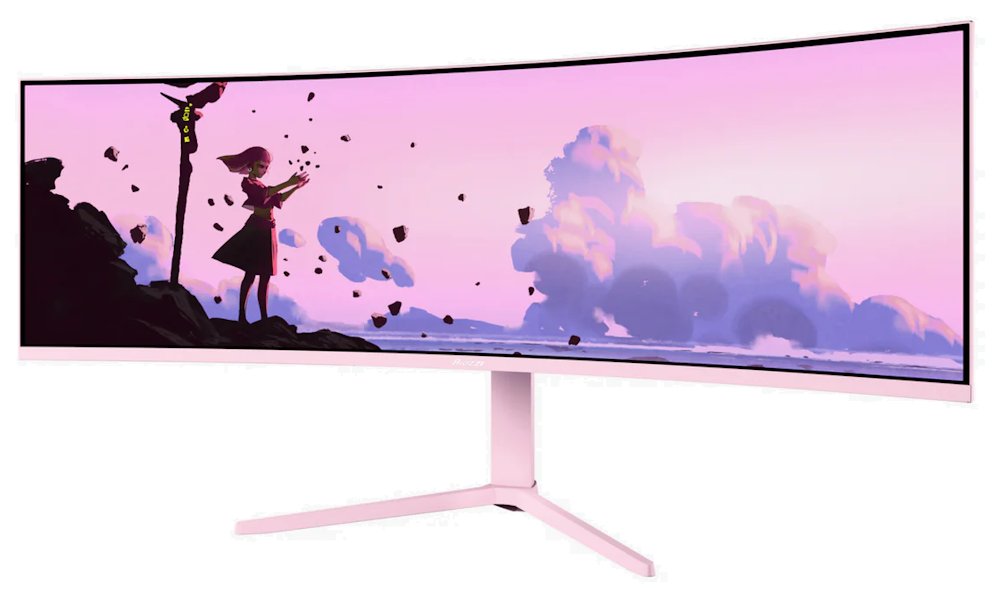 AROZZI NOVA herní monitor 49" 49TUW165 Pink/ LED/ 5120x1440/ 165Hz/ VA/ 3000:1/ 1ms/ 2xHDMI/ DP/ USB-C/ růžový