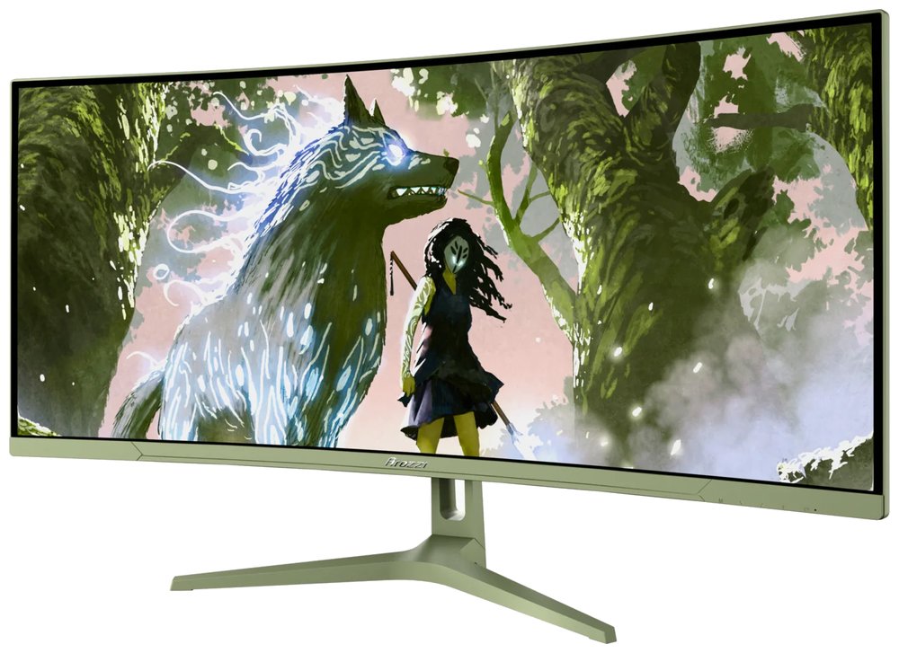 AROZZI NOVA herní monitor 34" 34T2K165 Forest Green/ LED/ 3440x1440/ 165Hz/ VA/ 4000:1/ 1ms/ 2xHDMI/ 2xDP/ mech. zelený