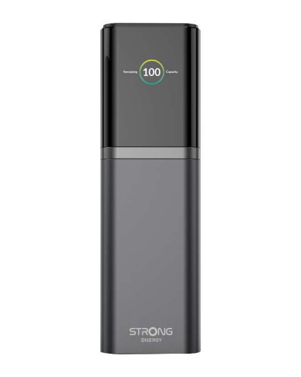 STRONG ultra power banka S-19/ 12 000 mAh/ TFT displej/ nabíjení tří zařízení současně/ 1x USB/ 2x USB-C/ PD 3.1/ černá