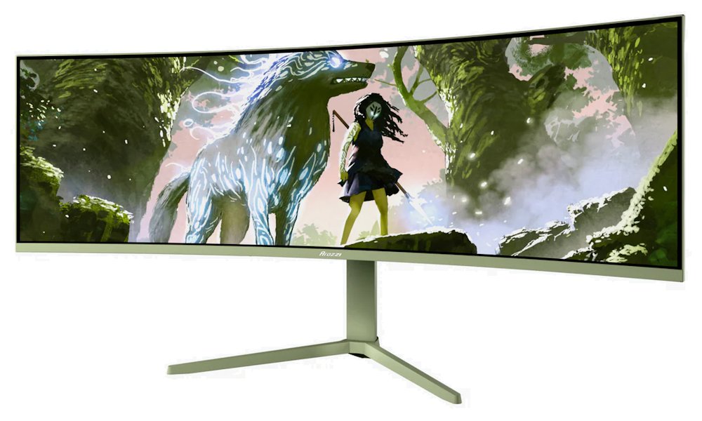 AROZZI NOVA herní monitor 49" 49TUW165 Forest Green/ LED/ 5120x1440/ 165Hz/ VA/ 3000:1/ 1ms/ 2xHDMI/ DP/ USB-C/ m.zelený