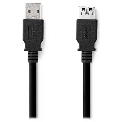 NEDIS prodlužovací kabel USB 3.2 Gen 1/ zástrčka USB-A - zásuvka USB-A/ 5 Gbps/ kulatý/ černý/ bulk/ 1m