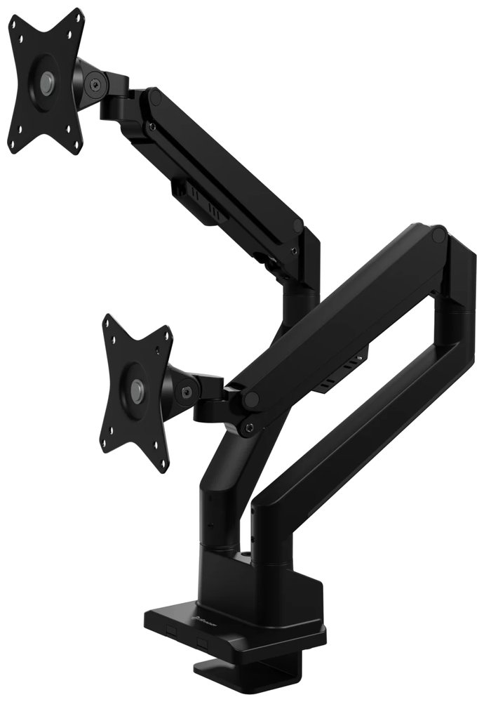 AROZZI ALZARE NEO DUO Black/ stolní držák pro 2 monitory/ plynový píst/ kovový/ černý