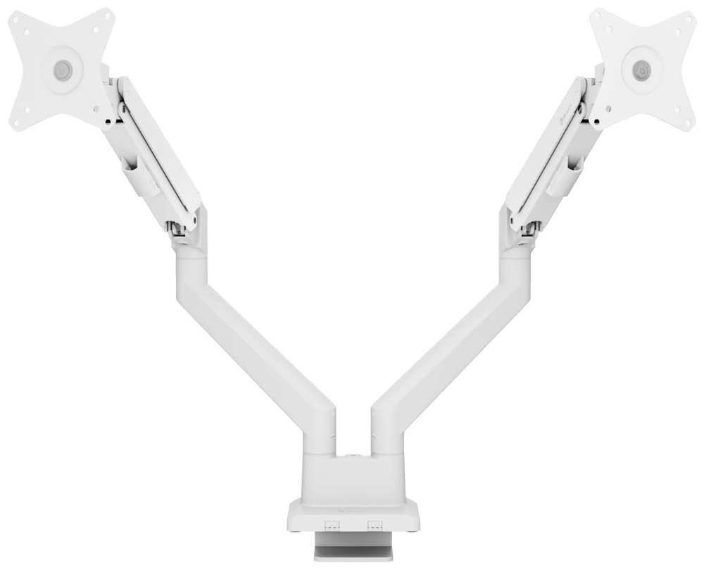 AROZZI ALZARE NEO DUO White/ stolní držák pro 2 monitory/ plynový píst/ kovový/ bílý