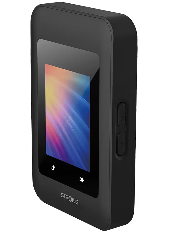 STRONG 4G+ MIFI 900D/ data 300Mbps/ Wi-Fi 1200Mbps/ baterie 2500mAh/ WPA3/ nano SIM/ USB-C/ s displejem/ černý