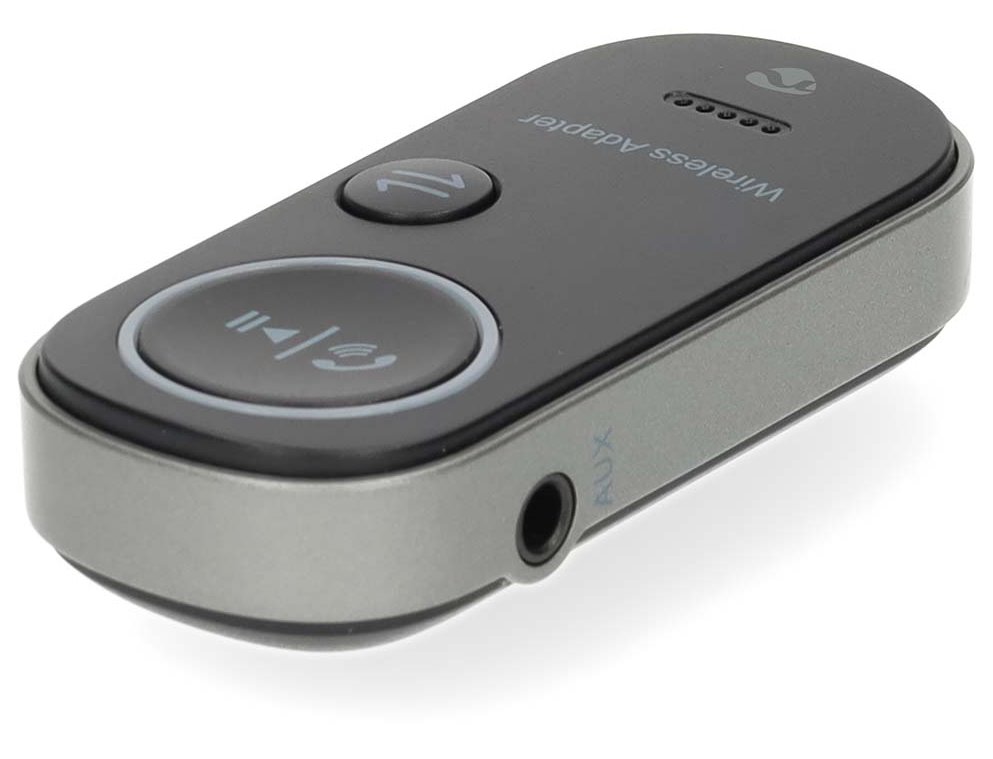 NEDIS kompaktní a přenosný bezdrátový audio Bluetooth adaptér/ zásuvka USB-C/ výstupní konektor 3,5 mm/ černý