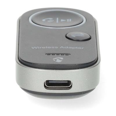 NEDIS kompaktní a přenosný bezdrátový audio Bluetooth adaptér/ zásuvka USB-C/ výstupní konektor 3,5 mm/ černý