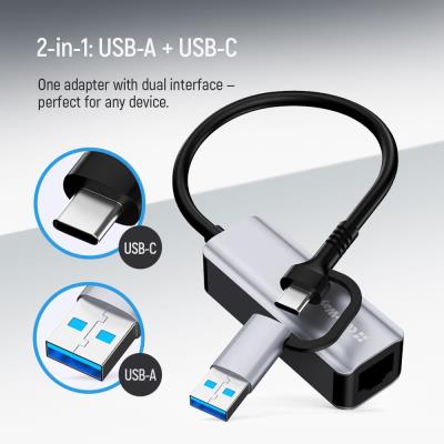 Colorway Adaptér USB-C nebo USB-A na RJ45/ 18cm