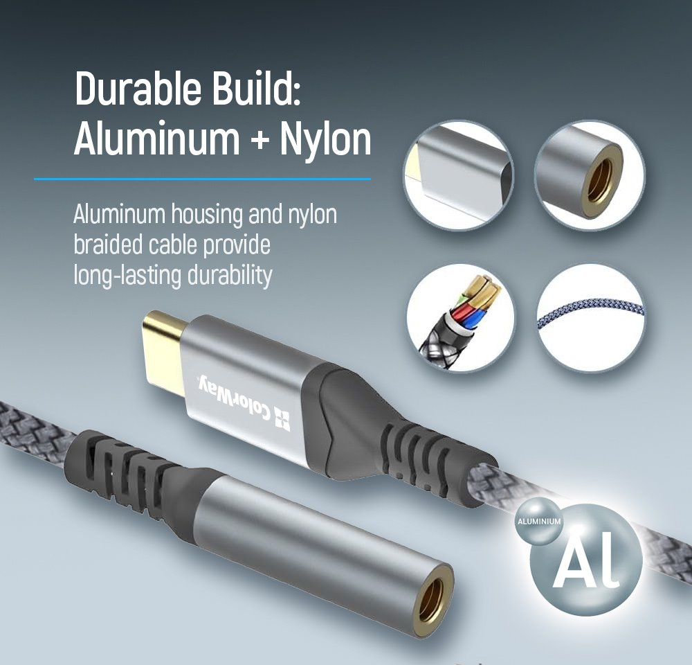 Colorway Adaptér USB-C na Female 3.5 mm/ 14cm