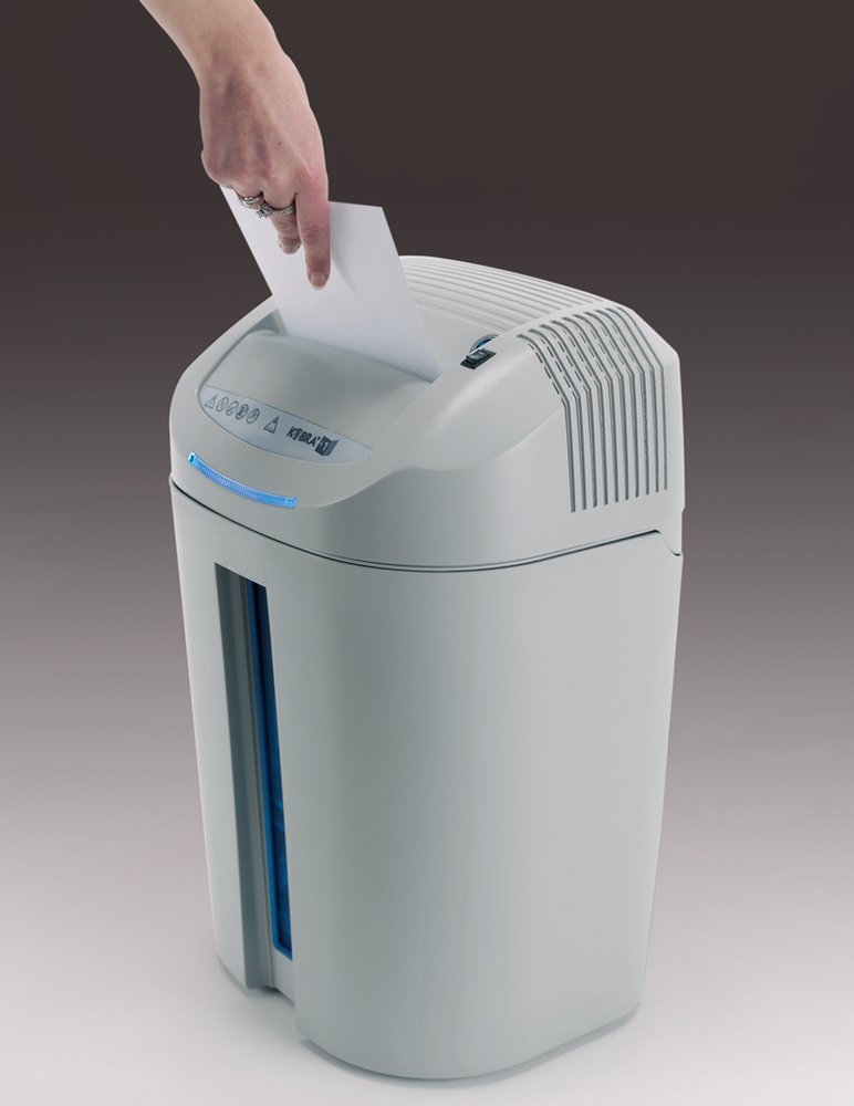 KOBRA skartovač +1 SS4/ proužkový řez 3,8 mm/ A4/ kapacita 19 listů/ objem koše 38l/ stupeň utajení P2/ modro-bílý