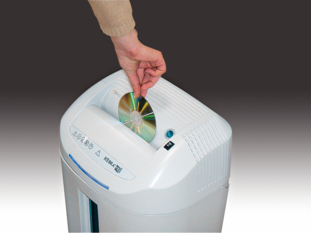 KOBRA skartovač +1 SS4/ proužkový řez 3,8 mm/ A4/ kapacita 19 listů/ objem koše 38l/ stupeň utajení P2/ modro-bílý