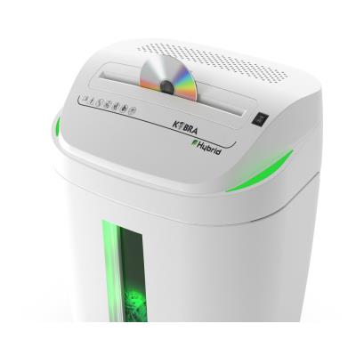KOBRA skartovač S4-HYBRID/ příčný řez 3,8 mm/ A4/ kapacita 22 listů/ objem koše 40l/ stupeň utajení P2/ bílo-zelený