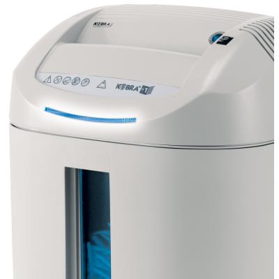 KOBRA skartovač +1 CC4/ příčný řez 3,5 x 40 mm/ A4/ kapacita 14 listů/ objem koše 38l/ stupeň utajení P4/ modro-bílý