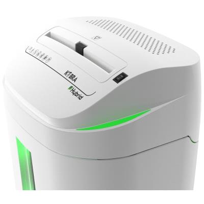 KOBRA skartovač C4-HYBRID/ příčný řez 3,5 x 40 mm/ A4/ kapacita 17 listů/ objem koše 40l/ stupeň utajení P4/ bílo-zelený