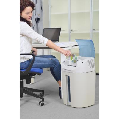 KOBRA skartovač +2 CC2/ příčný řez 1,9 x 13/ A4/ kapacita 7 listů/ objem koše 38l/ stupeň utajení P5/ modro-bílý