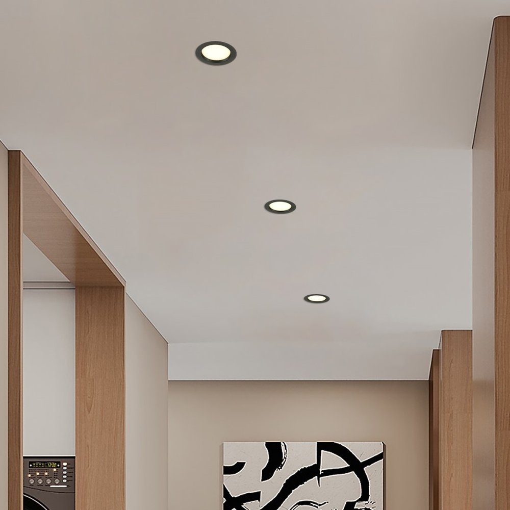 IMMAX NEO DOWN podhledové (stropní) svítidlo, 12cm, 12W, s podporou BEACON, CCT, stmívatelné, Wi-Fi, TUYA, černé