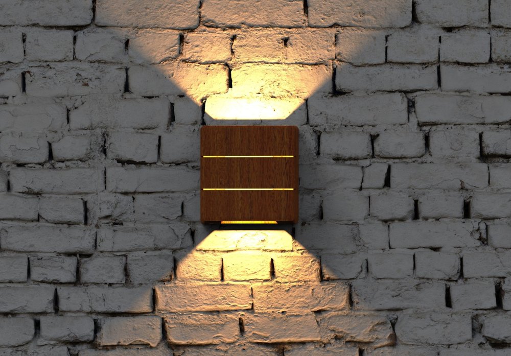 IMMAX LUXLINE venkovní LED nástěnné osvětlení, 6W, 3000K, 240V, IP54, ořechové dřevo