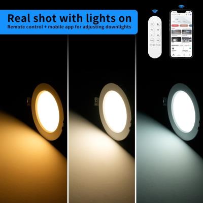 IMMAX NEO DOWN podhledové (stropní) svítidlo, 12cm, 12W, s podporou BEACON, CCT, stmívatelné, Wi-Fi, TUYA, černé