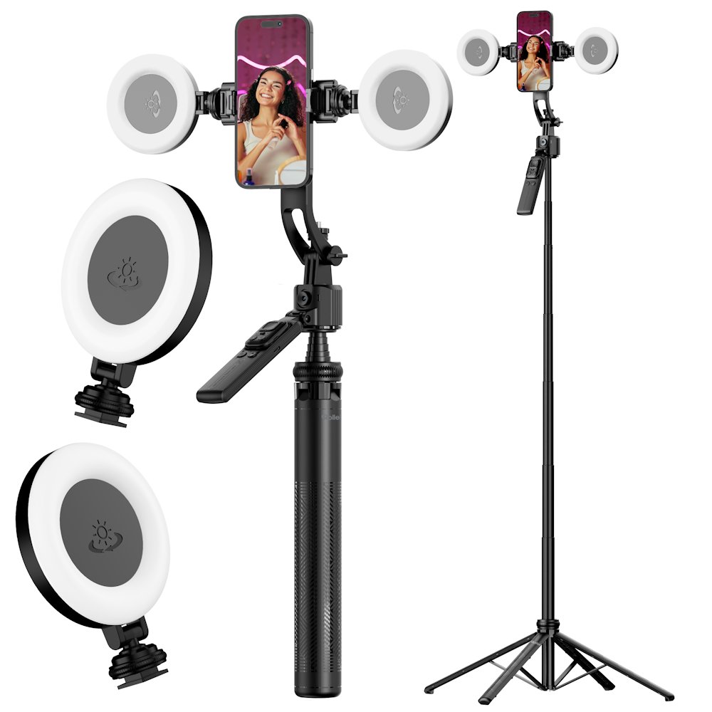 Rollei Stativ Easy Creator Quadpod LED-Kit/ 26946/ AI Tracking: Inteligentní rozpoznávání obličeje