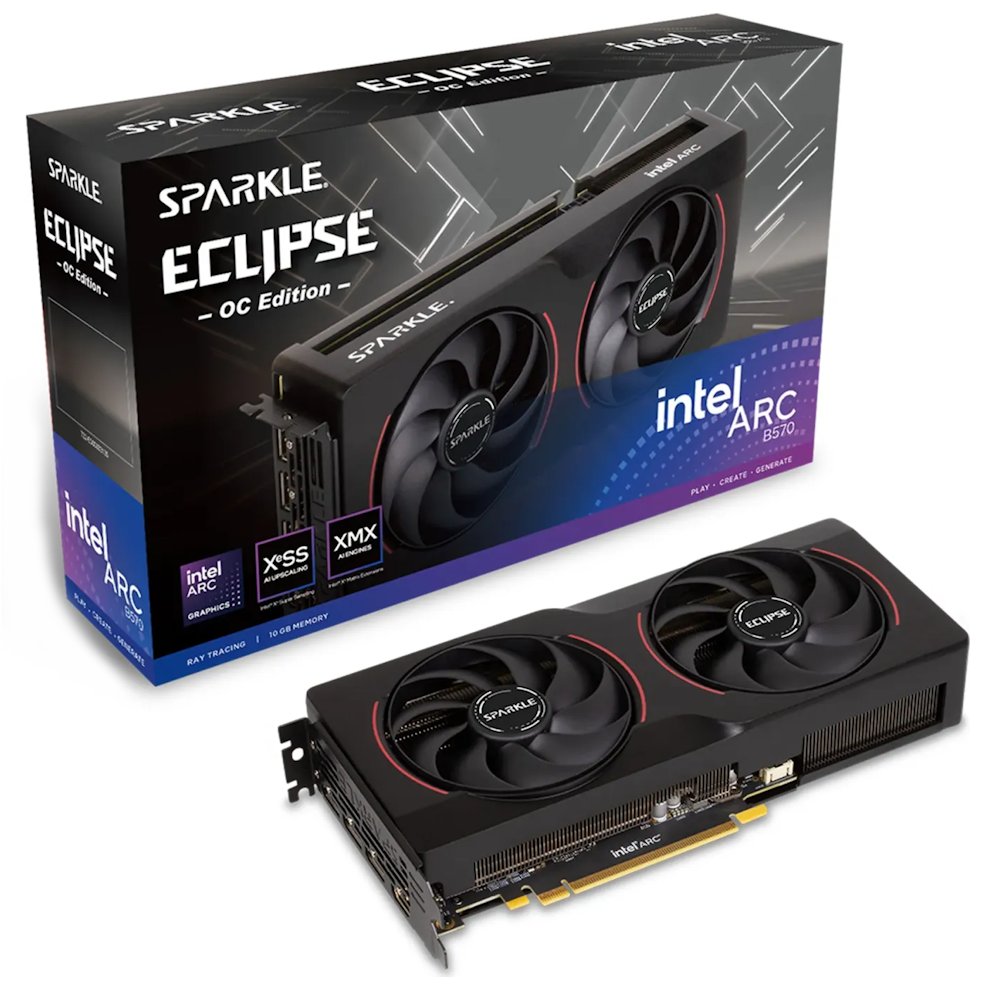 Sparkle Intel Arc B570 ECLIPSE OC 10GB / 10GB GDDR6 / PCI-E / HDMI / 3x DP
