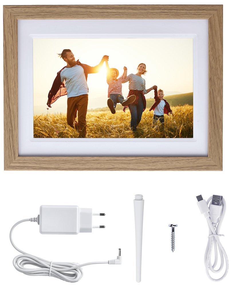 Rollei fotorámeček WiFi 1010/ úhlopříčka 10.1"/ 32GB/ 1W/ Frameo APP/ Světlé dřevo