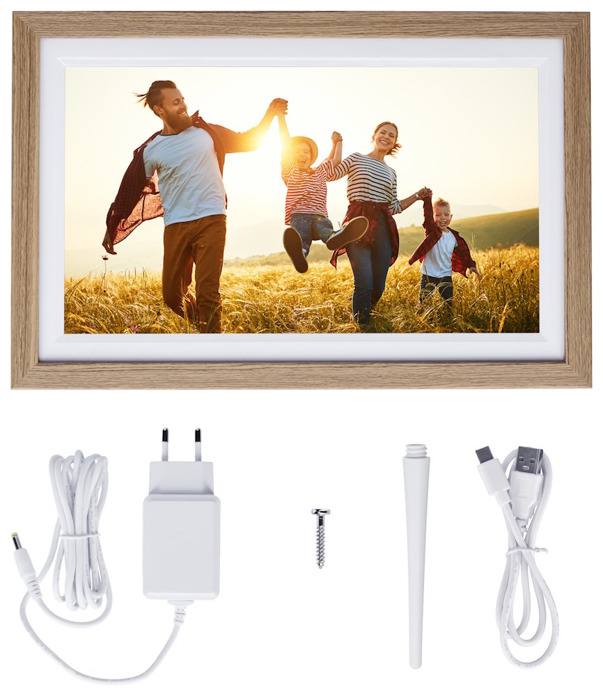 Rollei fotorámeček WiFi 152/ úhlopříčka 15.6"/ 32GB/ 2W/ Frameo APP/ Světlé dřevo