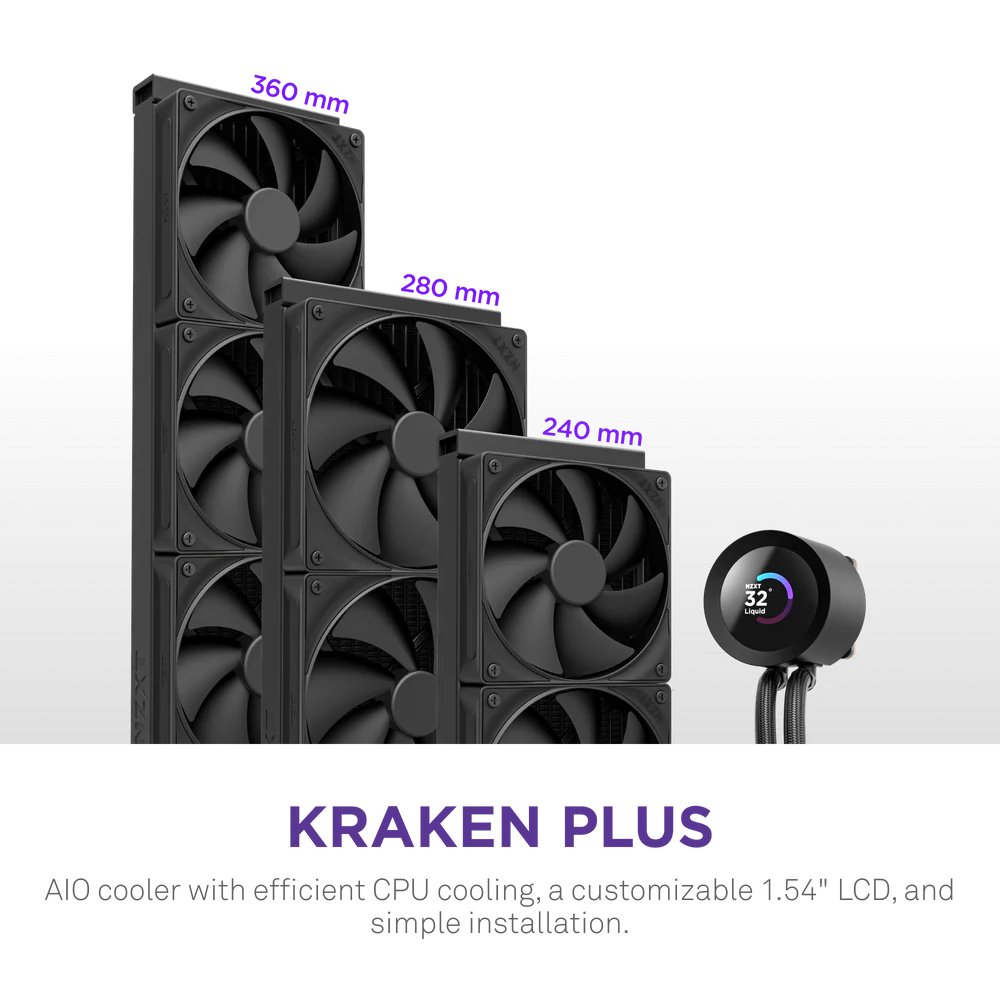 NZXT vodní chladič Kraken 240 / 2x120mm fan / 4-pin PWM / LCD disp. / 6 let