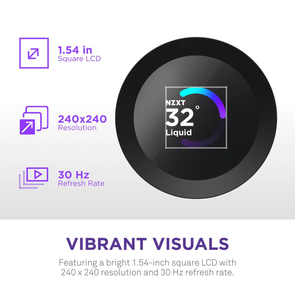 NZXT vodní chladič Kraken 240 / 2x120mm fan / 4-pin PWM / LCD disp. / 6 let