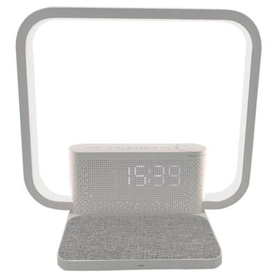 IMMAX LED stolní lampička CRANE/ Qi nabíjení/ 18W/ budík/ 12V/1,5A/ 200lm/ bílá