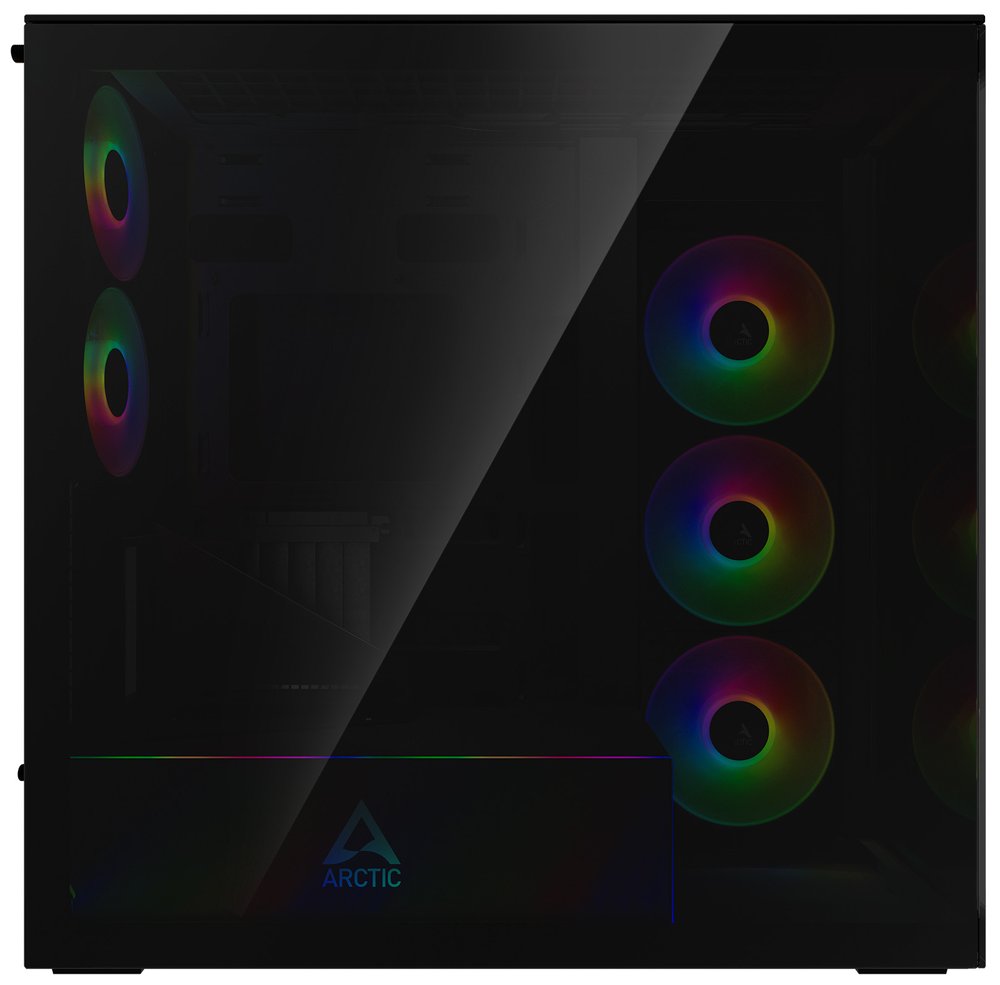 ARCTIC skříň Xtender / E-ATX / 2x120mm ARGB fan / 2xUSB / USB-C / vertical GPU kit / tónované sklo / černá