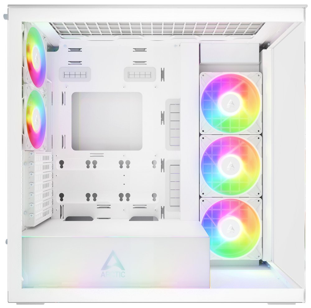 ARCTIC skříň Xtender / E-ATX / 2x120mm ARGB fan / 2xUSB / USB-C / čiré sklo / bílá