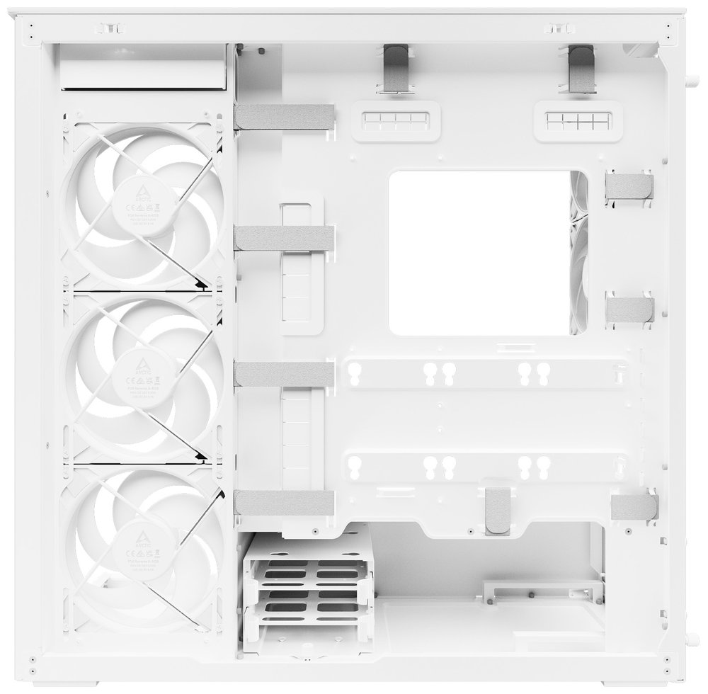 ARCTIC skříň Xtender / E-ATX / 2x120mm ARGB fan / 2xUSB / USB-C / čiré sklo / bílá