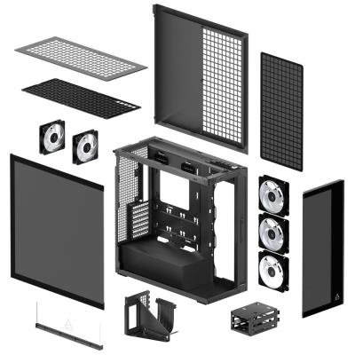 ARCTIC skříň Xtender / E-ATX / 2x120mm ARGB fan / 2xUSB / USB-C / vertical GPU kit / tónované sklo / černá