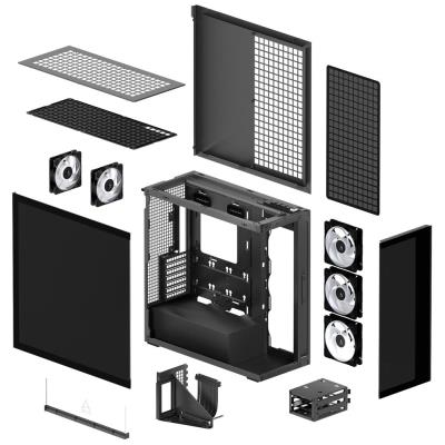 ARCTIC skříň Xtender / E-ATX / 2x120mm ARGB fan / 2xUSB / USB-C / vertical GPU kit / zrcadlové sklo / černá