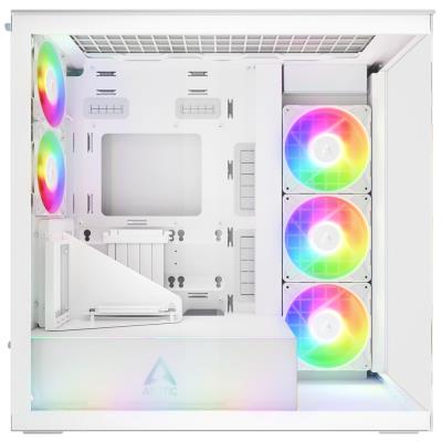 ARCTIC skříň Xtender / E-ATX / 2x120mm ARGB fan / 2xUSB / USB-C / vertical GPU kit / čiré sklo / bílá