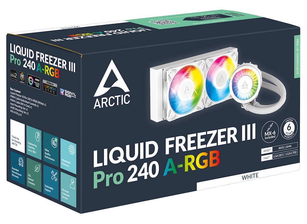 ARCTIC vodní chladič Liquid Freezer III Pro 240 ARGB bílý