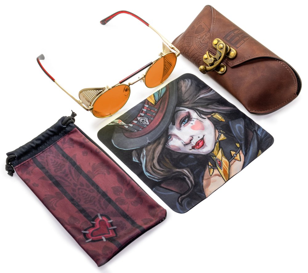 GUNNAR kancelářske/herní brýle BORDERLANDS 4 MOXXI  JACKPOT GOLD  jantarová skla max BLF 98 GUNNAR focus