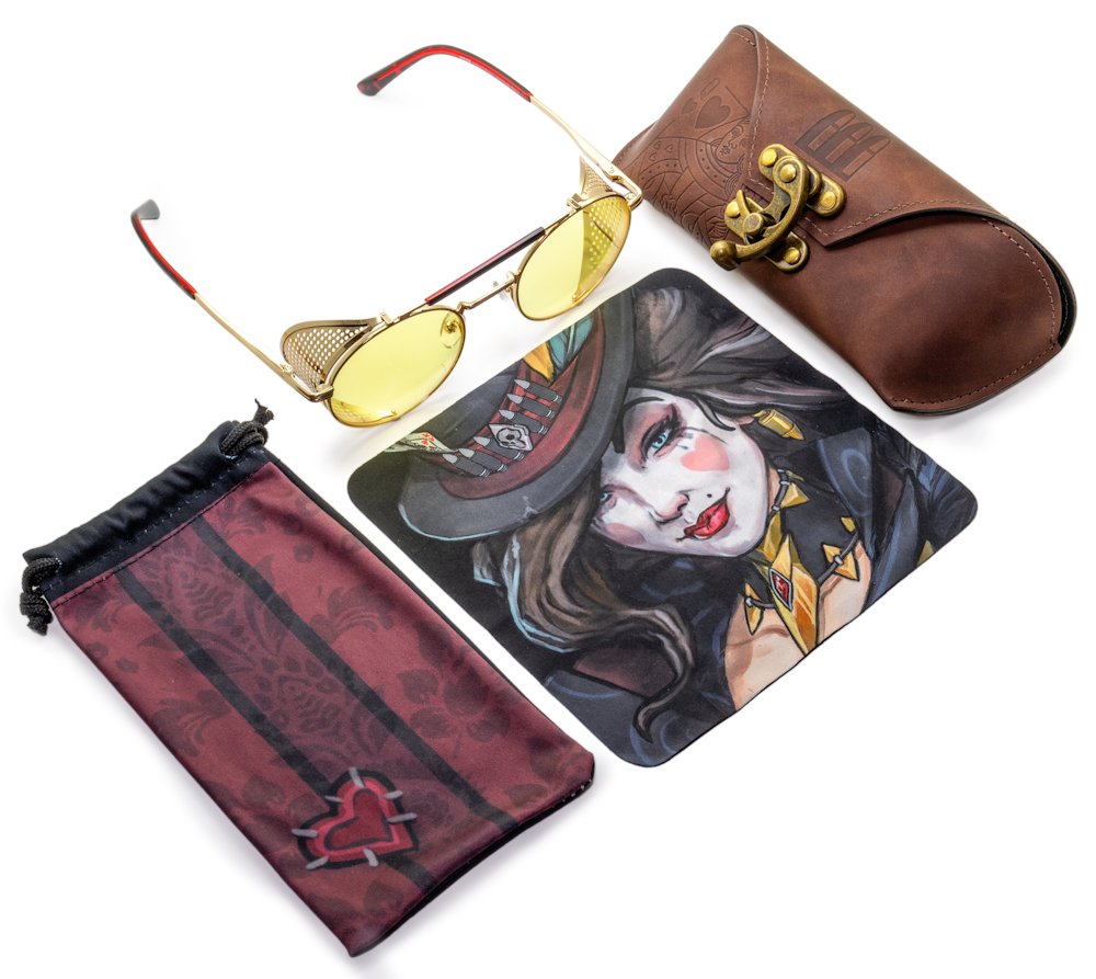 GUNNAR kancelářske/herní brýle BORDERLANDS 4 MOXXI  JACKPOT GOLD  jantarová skla BLF 65 GUNNAR focus