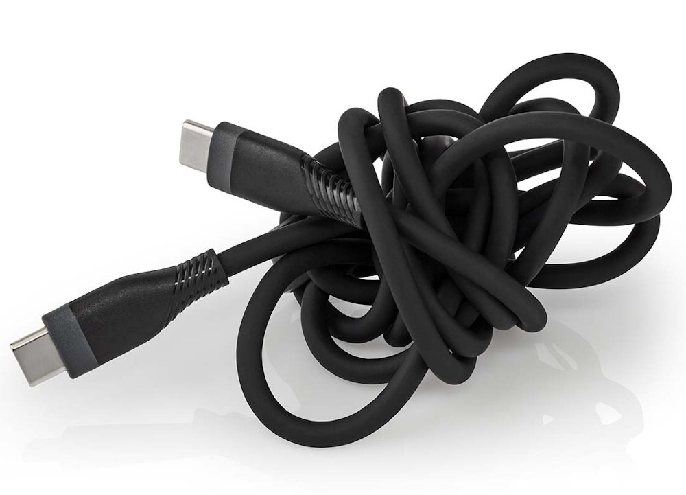 NEDIS kabel USB 2.0/ USB-C zástrčka - USB-C zástrčka/ 60 W/ černý/ box/ 1,5m