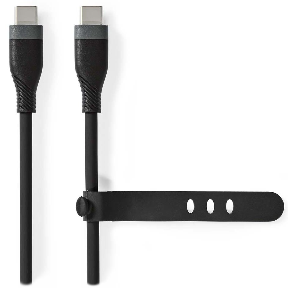 NEDIS kabel USB 2.0/ USB-C zástrčka - USB-C zástrčka/ 60 W/ černý/ box/ 1,5m