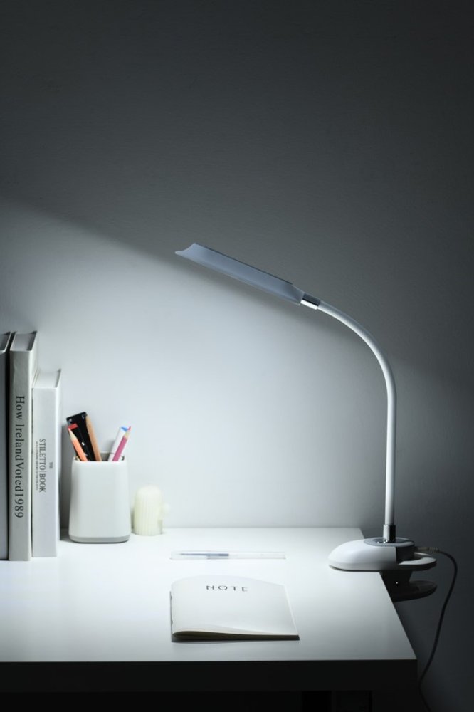 IMMAX LED stolní lampička CLIP/ 7,5W/ DC 12V/1A/ CCT/ IP20/ bílá