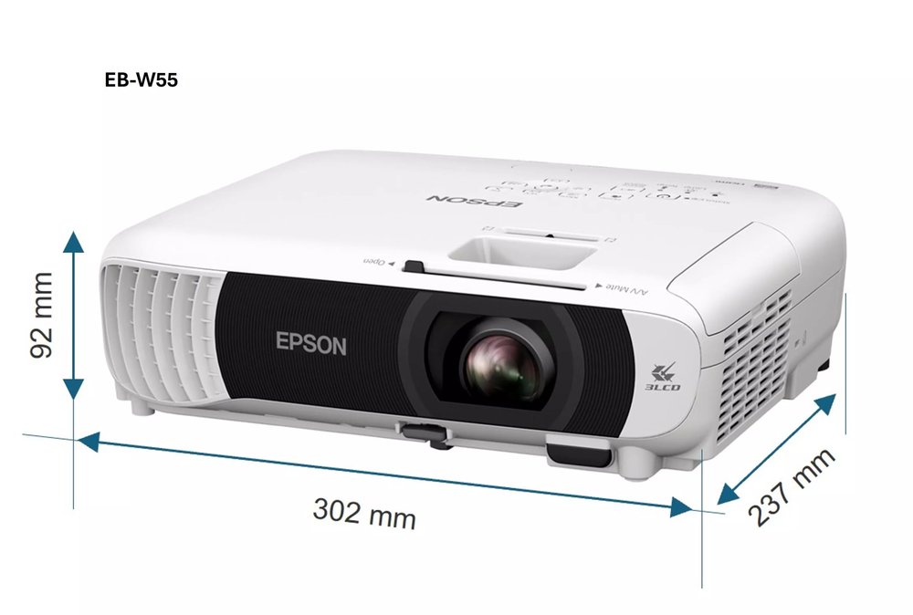 EPSON EB-W55 WXGA/ Business Projektor/ 4000 ANSI/ 16 000:1/ Wi-Fi/ HDMI