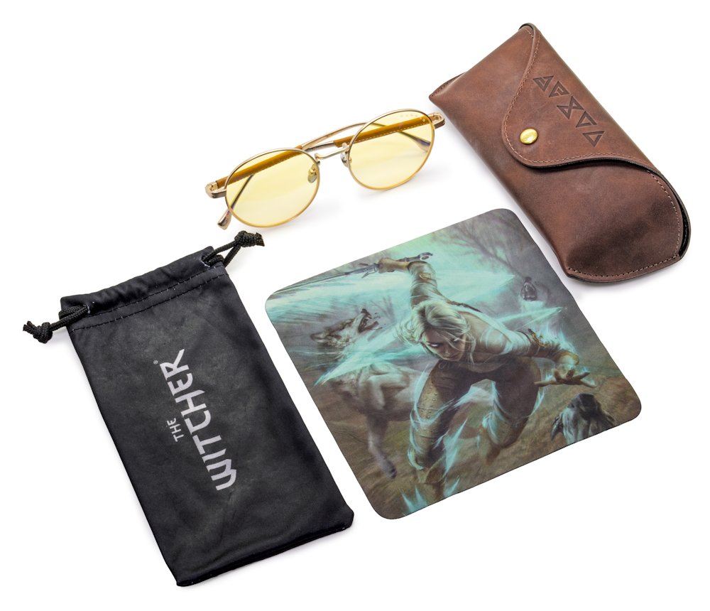 GUNNAR kancelářske/herní brýle  WITCHER CIRI  METEORITE/SADDLE  jantarová skla BLF 65 GUNNAR focus