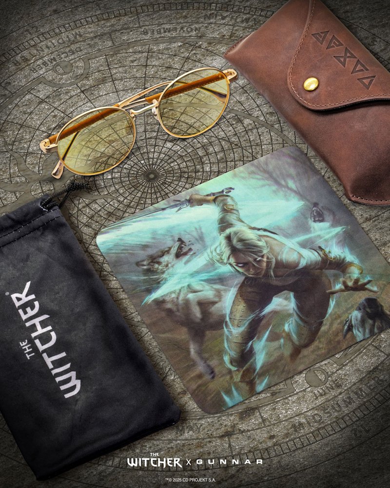 GUNNAR kancelářske/herní brýle  WITCHER CIRI  METEORITE/SADDLE  jantarová skla BLF 65 GUNNAR focus