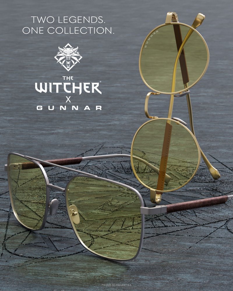 GUNNAR kancelářske/herní brýle  WITCHER CIRI  METEORITE/SADDLE  jantarová skla BLF 65 GUNNAR focus