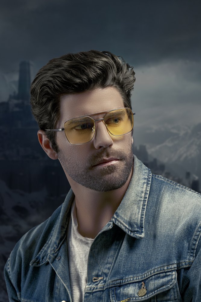 GUNNAR kancelářske/herní brýle  WITCHER WHITE WOLF STEEL/UMBER  jantarová skla BLF 65 GUNNAR focus