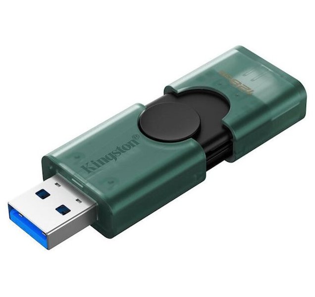 KINGSTON DataTraveler DuoG2 128GB / USB 3.2 Gen1 / USB-A + USB-C / zeleno-černá