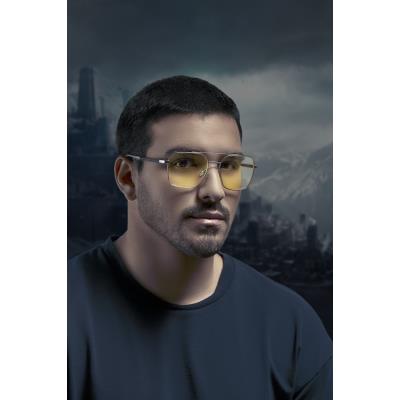 GUNNAR kancelářske/herní brýle  WITCHER WHITE WOLF STEEL/UMBER  jantarová skla BLF 65 GUNNAR focus