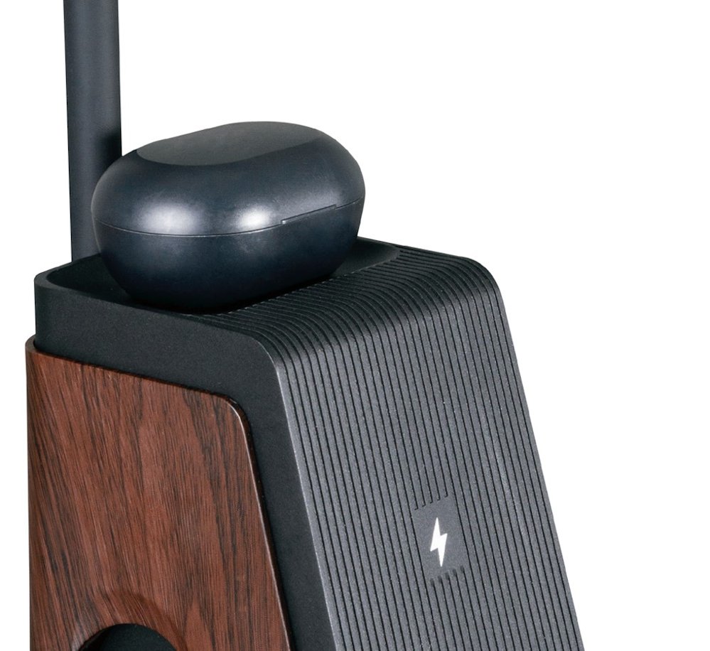 IMMAX LED stolní lampička IDEAL/ Qi nabíjení/ CCT/ 8W/ 800lm/ budík s hodinami/ tmavé dřevo/černá